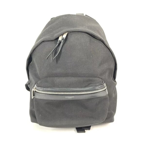SAINT LAURENT PARIS 650617 Bag logo Backpack Leather/Canvas Black main image 8